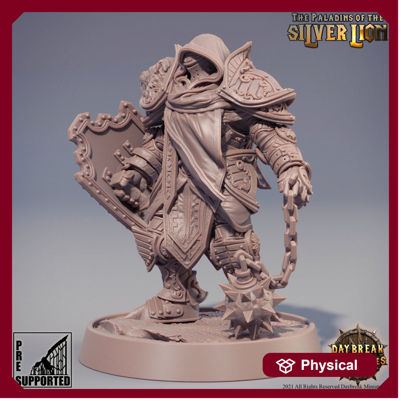 Paladin | Knight Templar | Miniature | Heavy Armor | Dungeons and Dragons |28mm,32m,54mm,75m,100m Scales | Pathfinder | Figure for Painting| - Only-Games