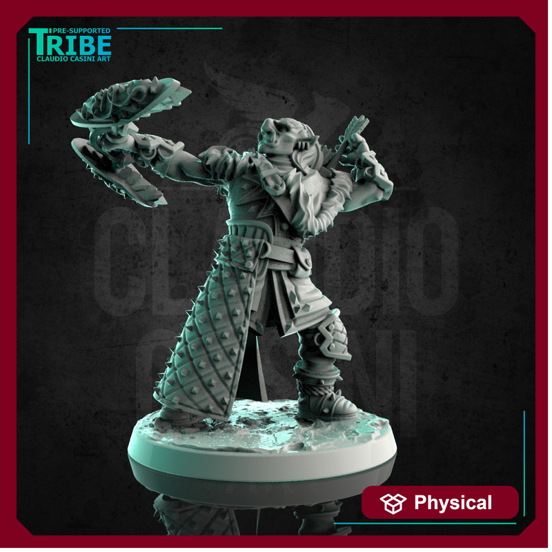 (0265) Male half troll archer ranger with bow and arrows