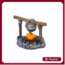Campfire with the cooking pot