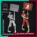 Zombie Advertising - Undead NPC -  PRESUPPORTED - Illustrated and Stats - 32mm scale