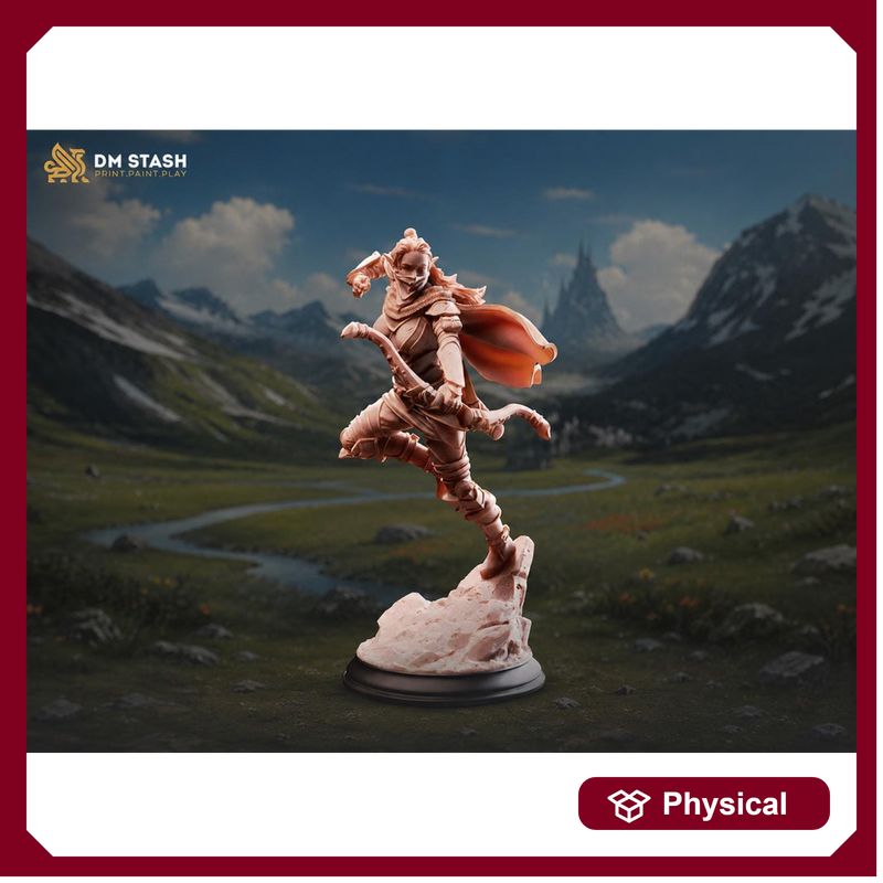 Female Elf Ranger Rogue Miniature | Demon Hunter Archer | UNPAINTED Resin - Only-Games