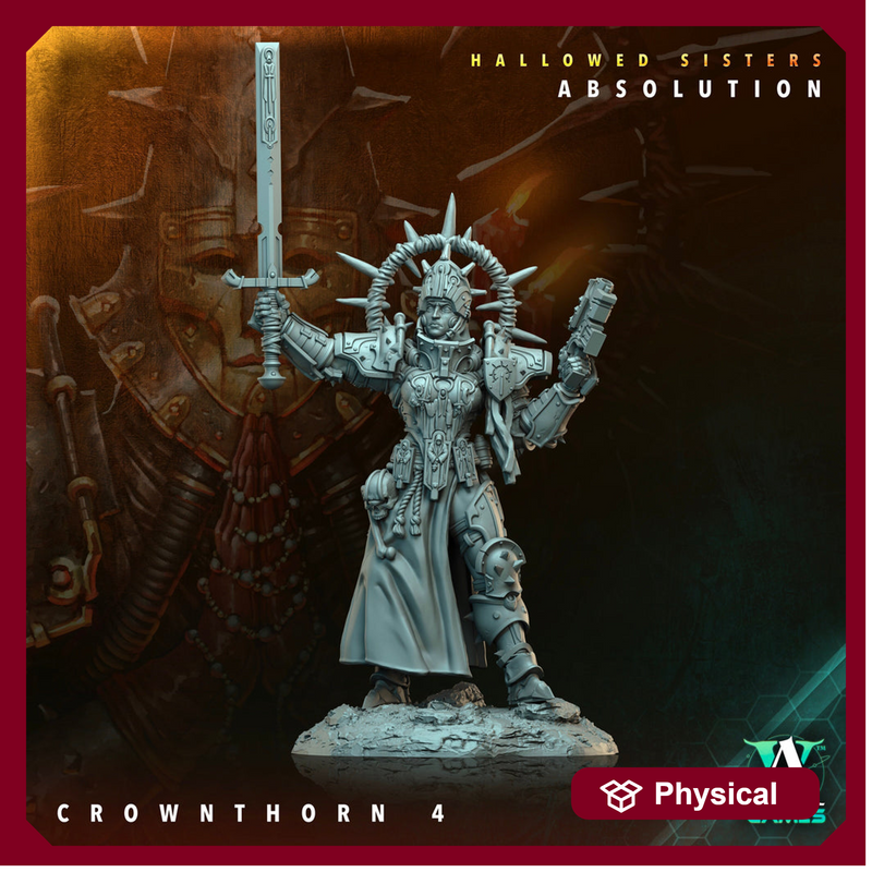 Sci-Fi Miniature Crownthorn Hallowed Sisters Absolution | 28mm,32mm, 54mm, 75mm,100mm Scales | Resin Mini | Archvillain Games - Only-Games