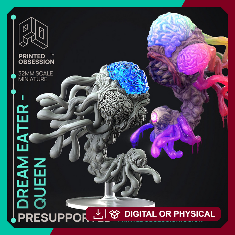 Dream Eater Queen & Drones - 3x models - Boss monster - Weird shores - PRESUPPORTED - 32mm scale