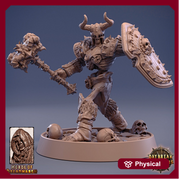 Skeleton Knight with Hammer and Shield | Undead Tiefling | D and D | 28mm, 32mm, 54mm,75mm,100mm | Pathfinder Figure for Painting| Daybreak - Only-Games
