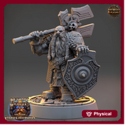 Dwarf Duergar Fighter | D&D| 28mm,32mm,54mm, 75mm, 100mm Scale | Pathfinder Mini for Painting | Daybreak Miniatures - Only-Games