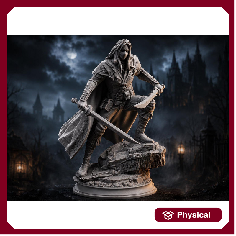 Masked Hexhunter Rogue Miniature | Witch Hunter Assassin | Unpainted Resin DnD Pathfinder - Only-Games