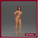 Naked Stylishly Standing with One Hand on Hip and Playful Look