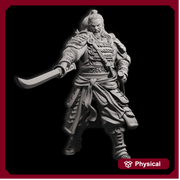 Human Fighter Samurai Kensa with Katana & Armor | DnD Miniature 28mm,32mm,54mm, 75mm,100mm Scale Pathfinder Figure/ DnD Figurine unpainted - Only-Games