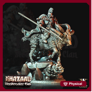 Dwarf Fighter Mounted on Ram | Scale 28mm, 32mm, 75mm | Resin Miniature | Dungeons and Dragons Pathfinder | Figure Painting | - Only-Games