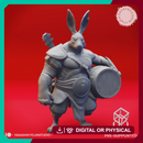 Rabbitfolk Bard-barian - Tabletop Miniature (Pre-Supported)