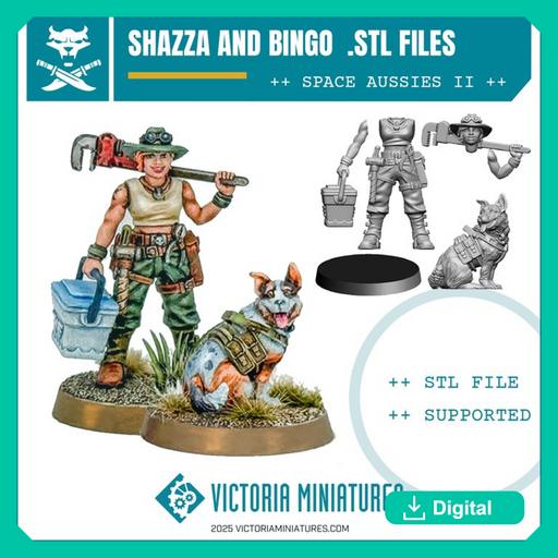 'Shazza and Bingo' Mechanic and Dog - Only-Games