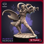 Human Male Monk Sorcerer | 28mm, 32mm, 75mm Scale Resin Miniature | Dungeons and Dragons | Mammoth Factory - Only-Games
