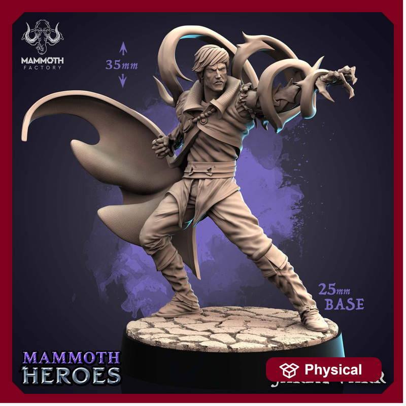 Human Male Monk Sorcerer | 28mm, 32mm, 75mm Scale Resin Miniature | Dungeons and Dragons | Mammoth Factory - Only-Games