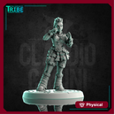 (0185) Female street fighter post apocalyptic warrior with cyber arm