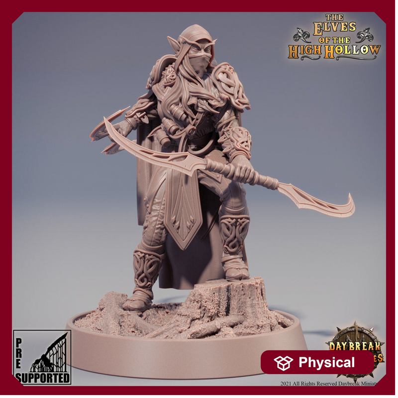 Wood Elf Ranger Fighter | Elf Fighter | Miniature | 28mm Scale | 32mm Scale | 75mm Scale | Pathfinder Figure | DnD | Elf Figurine unpainted| - Only-Games