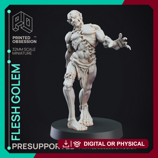 Flesh Golem - Construct - PRESUPPORTED - D&D 32mm - Only-Games