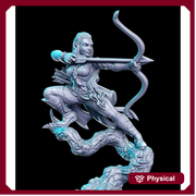 Female Elf Archer Sharpshooter Fighter Ranger | 28mm Scale | 32mm Scale | 75mm Scale | Minis - D&D 5e - Pathfinder Sexy Figurine- RN Estudio - Only-Games