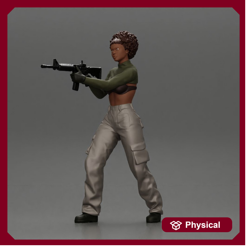 Armed black girl going to shoot a gun in bra - Only-Games