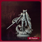 Knight Miniature | Shield Warrior Figure | Unpainted Resin Collector Display - Only-Games