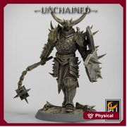 Fighter Flail, Light Soldier, Oathbreaker Paladin,  Unpainted Miniature | 28mm, 32mm,54mm,75mm Scales | Dungeons and Dragons | Pathfinder | - Only-Games