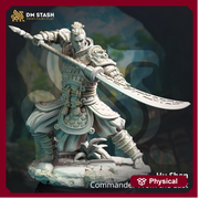 Human Fighter Polearm Battlemaster, Paladin | Miniature | 28mm, 32mm, 54mm,75mm, 100mm Scales | Pathfinder Figure | DnD Figurine unpainted | - Only-Games