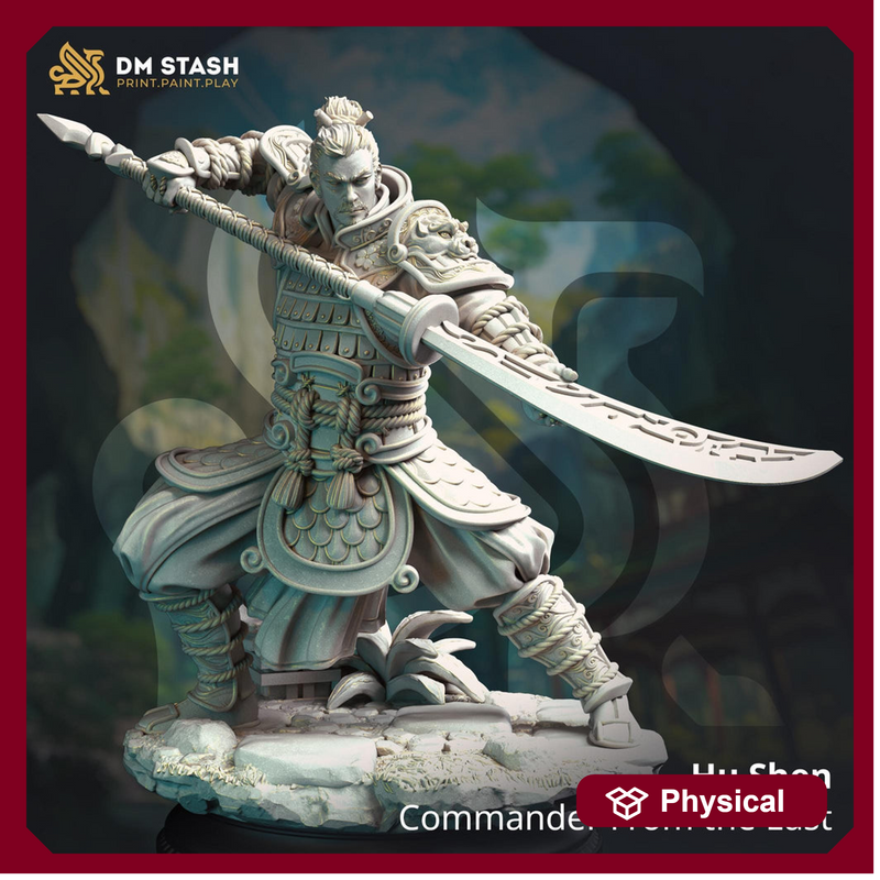 Human Fighter Polearm Battlemaster, Paladin | Miniature | 28mm, 32mm, 54mm,75mm, 100mm Scales | Pathfinder Figure | DnD Figurine unpainted | - Only-Games