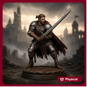 Human Fighter Unpainted Miniature, Aldric Greatsword Fighter, PaintedOrNot Original Resin Mini for DnD 5E - Only-Games