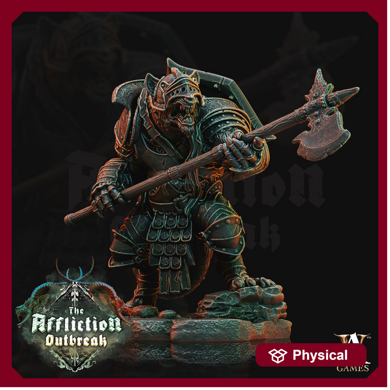 Wererat in Heavy Armor  | Resin Miniature | Dungeons and Dragons | 28mm | 32mm | Pathfinder ratfolk | DnD 5e | D&D 5e| Ratmen - Only-Games