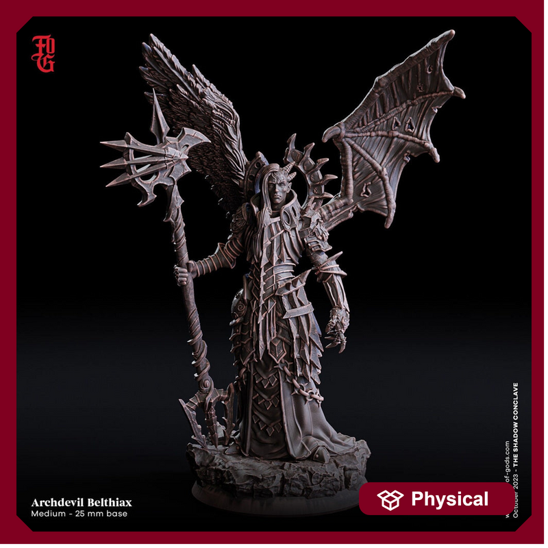 Devil, Fallen Angel, Demon | 28mm, 32mm,54mm, 75mm,100mm Scale Resin Miniature | Dungeons and Dragons D&D 5e Pathfinder | Flesh of Gods - Only-Games
