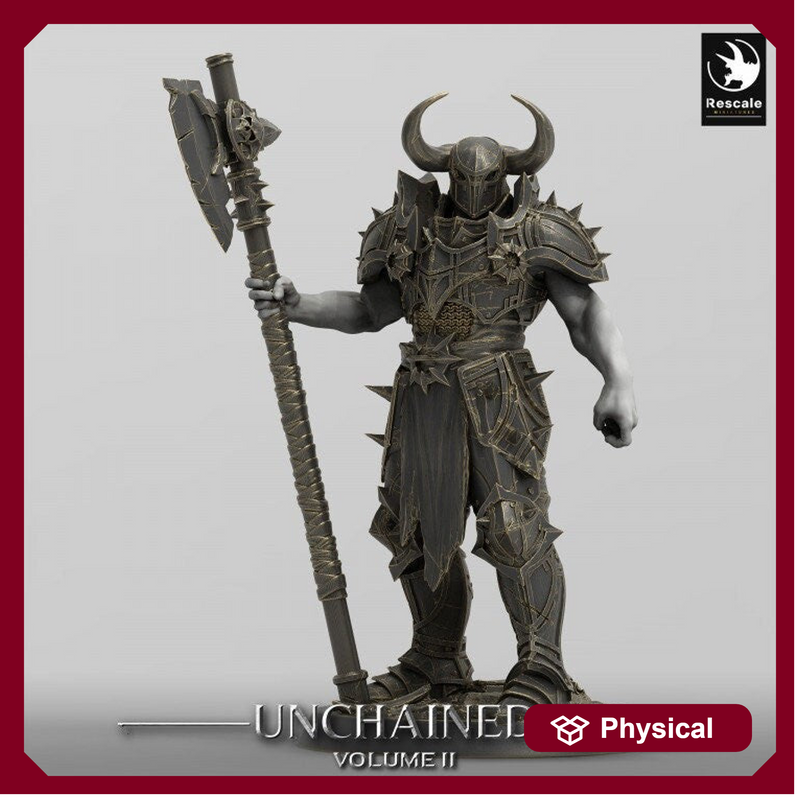 Oathbreaker Paladin, Fighter Battlemaster w/ Axe PC / NPC, DnD 5e Unpainted Mini| 28mm, 32mm,54mm,75mm,100mm Scales | Dungeons & Dragons - Only-Games