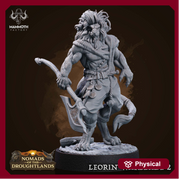 Leonin LionFolk Fighter Barbarian Unpainted | 28mm,32mm,54mm,75mm Scale | Resin | Dungeons and Dragons D&D 5e  | Pathfinder |Flesh of Gods - Only-Games