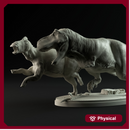 Tyrannosaurus hunting Edmontosaurus 1-35 scale dinosaur