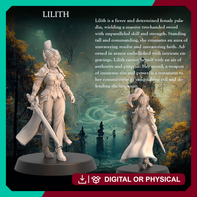 Paladin Warrior Lilith - Paladin Warrior Greatsword - 32mm - Heroic scale