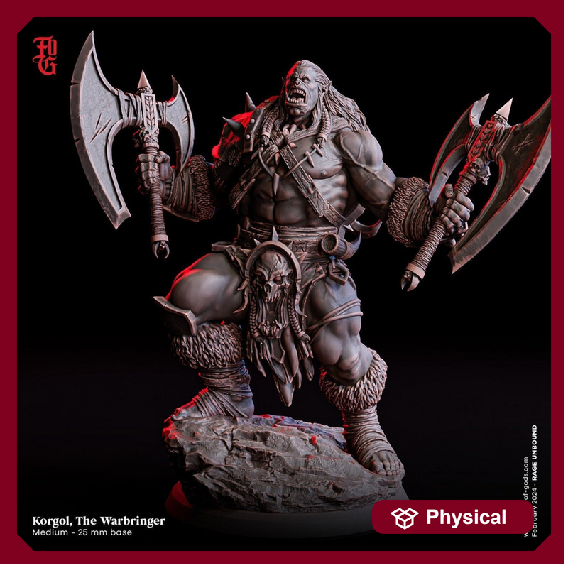 Orc Fighter Barbarian Dual Battle Axes D&D 5e | Scales: 28mm, 32mm ,54mm, 75mm,100mm  Megaboss | Dungeons and Dragons | Pathfinder - Only-Games