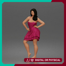 woman posing with hands on hips wearing ruffled dress