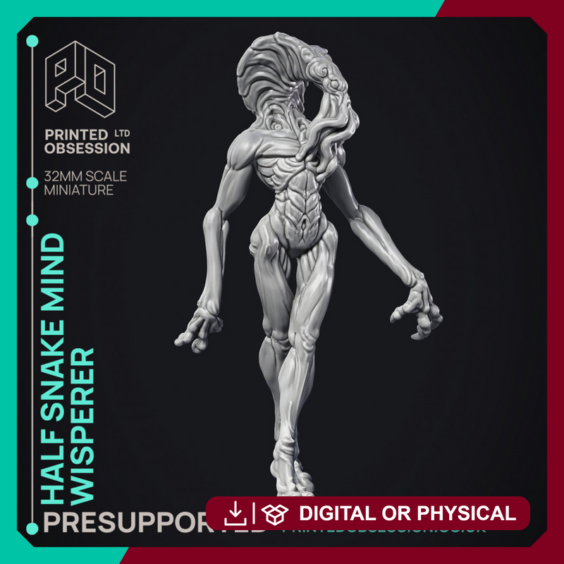 Half Snake Mind Wisperer - Unusual monster - PRESUPPORTED - 32mm scale