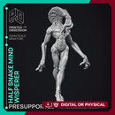 Half Snake Mind Wisperer - Unusual monster - PRESUPPORTED - 32mm scale