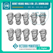Beret Heads Male for plastic Kasrkin x10 - Only-Games