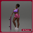 Black girl With Curly Hair Standing With Skateboard 2