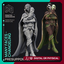 Changeling Theif - Many Faces -  PRESUPPORTED - Illustrated and Stats - 32mm scale