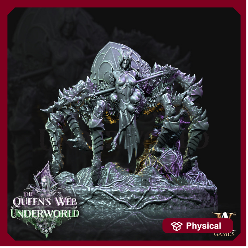 Female Drider Dark Elf Lolth Monstrosity | 28mm and 32mm scale. 65mm tall | DnD Miniature | Drow Rider | Miniature for Dungeons and Dragons| - Only-Games