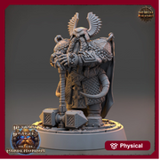 Dwarf Duergar Fighter Hammer | D&D| 28mm,32mm,54mm, 75mm, 100mm Scale | Pathfinder Mini for Painting | Daybreak Miniatures - Only-Games