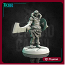(0130) Male barbarian viking human elf tiefling half orc with big sword and shield