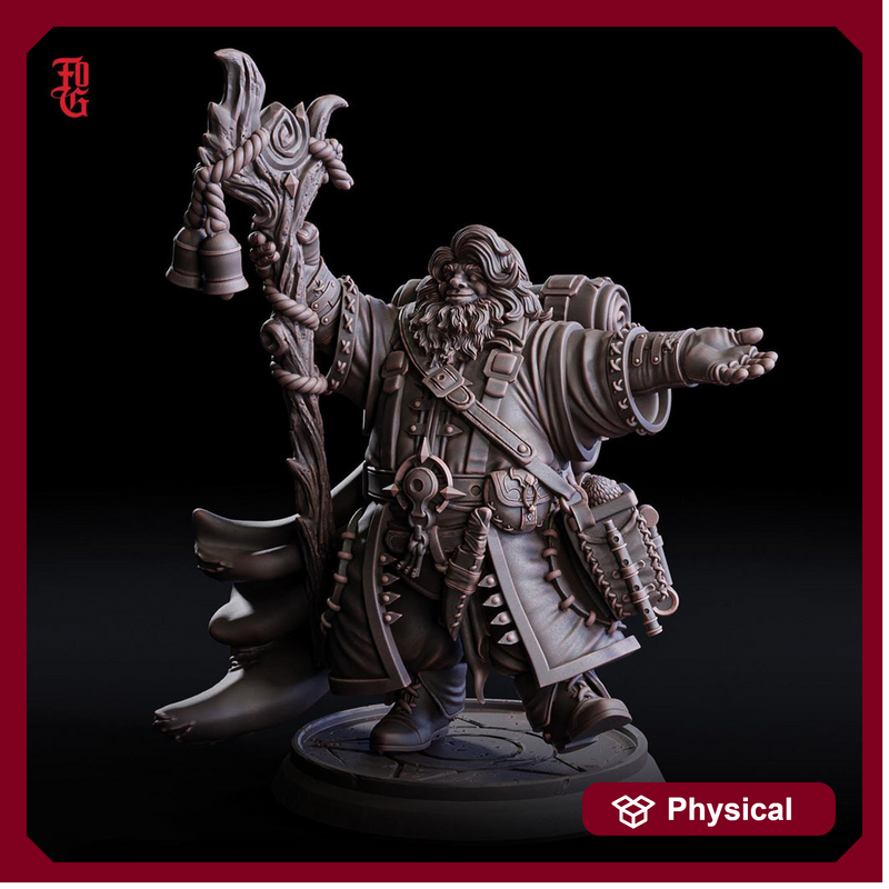Dwarf, Gnome Wizard, Sorcerer, Warlock | Dnd 5e Resin  Miniature |  28mm, 32mm,54mm,75mm,100mm Scales | Pathfinder figure | Flesh of Gods - Only-Games