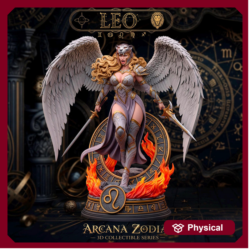Female Angel Miniature | Leo Zodiac Warrior NSFW Topless | UNPAINTED Resin DnD Pathfinder - Only-Games