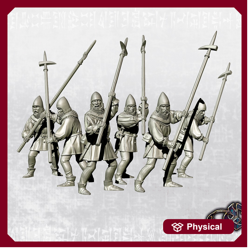 Infantrymen with LONG polehammers - 14th century - Western Europe (28mm)