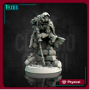 (0111) Male ranger hunter post - apocalyptic sci-fi sniper with antigas mask