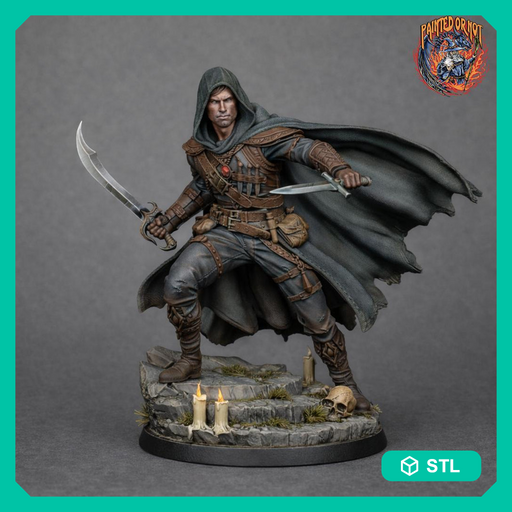 Rogue Miniature STL | Vasili with Scimitar and Dagger | Digital Download - Only-Games
