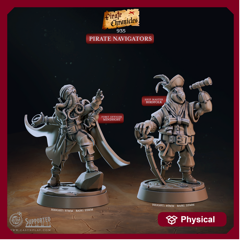 Pirate Navigators - Pirate Chronicles - CastNPlay - Terrain Wargaming D&D DnD 28mm 32mm 40mm 54mm