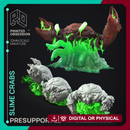 Slime Crabs - 3x Slime Monsters -  PRESUPPORTED - Illustrated and Stats - 32mm scale